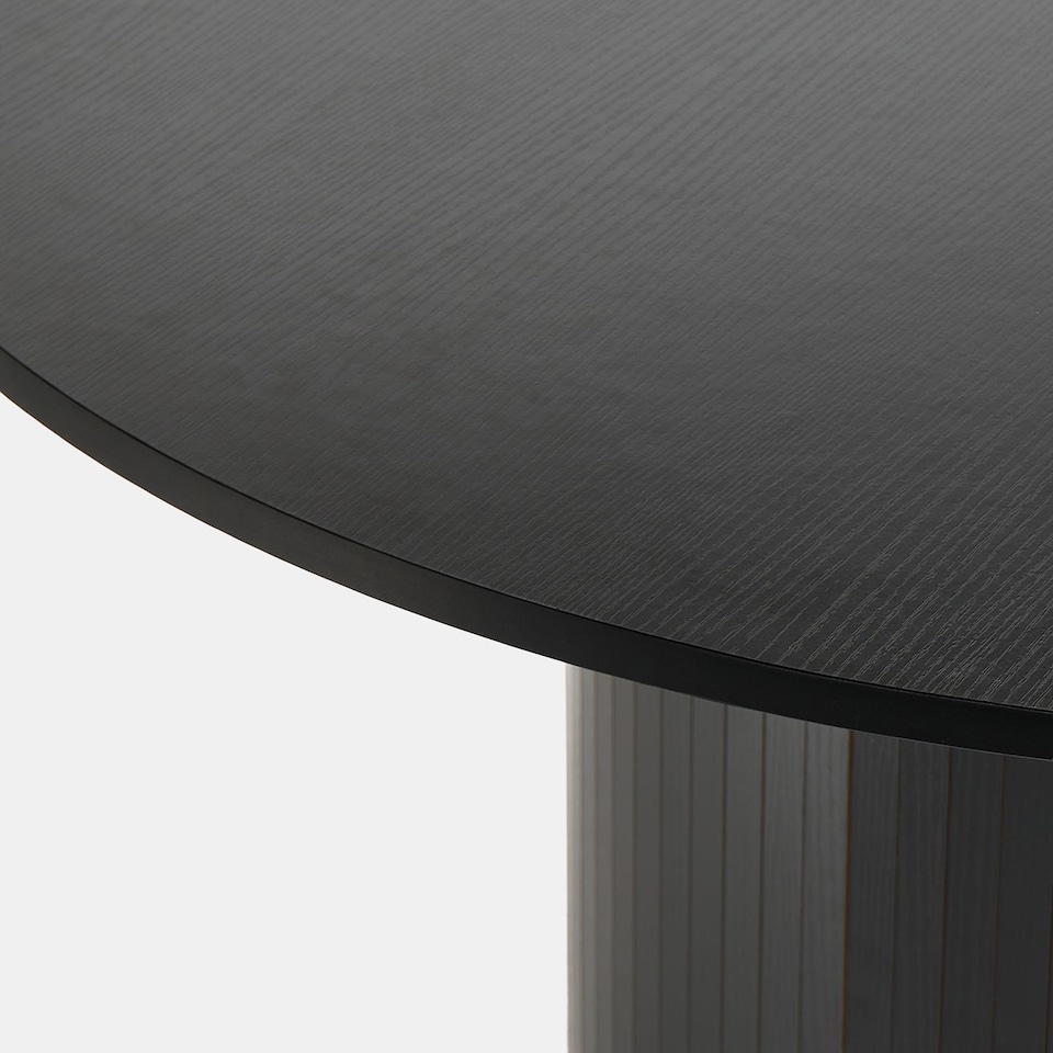 image 1 of OHS Madison Ribbed Round Dining Table Wood Effect