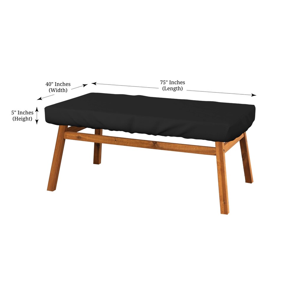 image 1 of Covers&All Rectangular Table Top Cover, 1000D Outdoor Furniture Cover Waterproof, UV-Resistant, 75 in L x 40 in W x 5 in H, Black