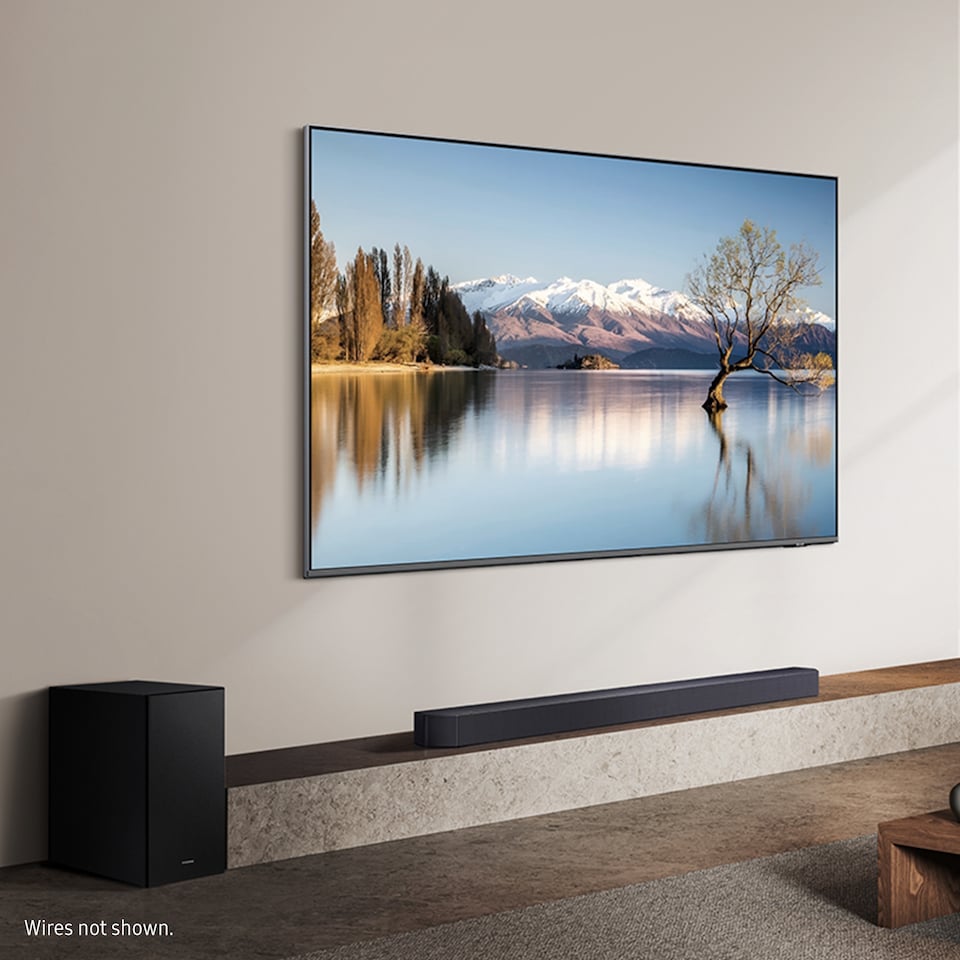 image 1 of SAMSUNG Q-Series Soundbar HW Q600F 3.1.2 ch Subwoofer (Model 2025) SpaceFit Sound Pro, Q-Symphony, Adaptive Sound | Black | Black