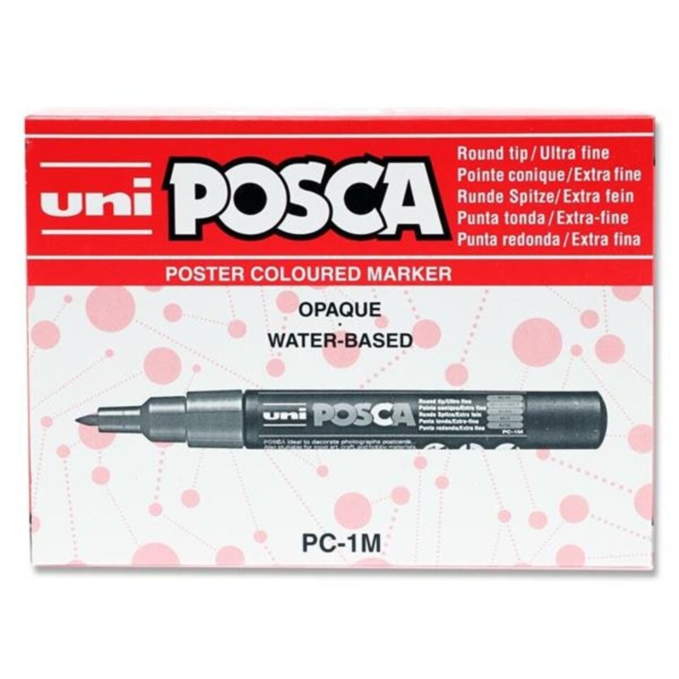 image 1 of Silver Uni Posca Pc-1M 0.7mm Bullet Tip Permanent Marker
