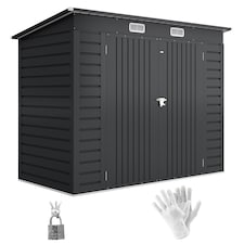 Outsunny 8 x 4FT Metal Garden Storage Shed with Double Doors and Vents