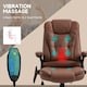 image 3 of Vinsetto Office Chair w/ Heating Massage Points Relaxing Reclining Brown
