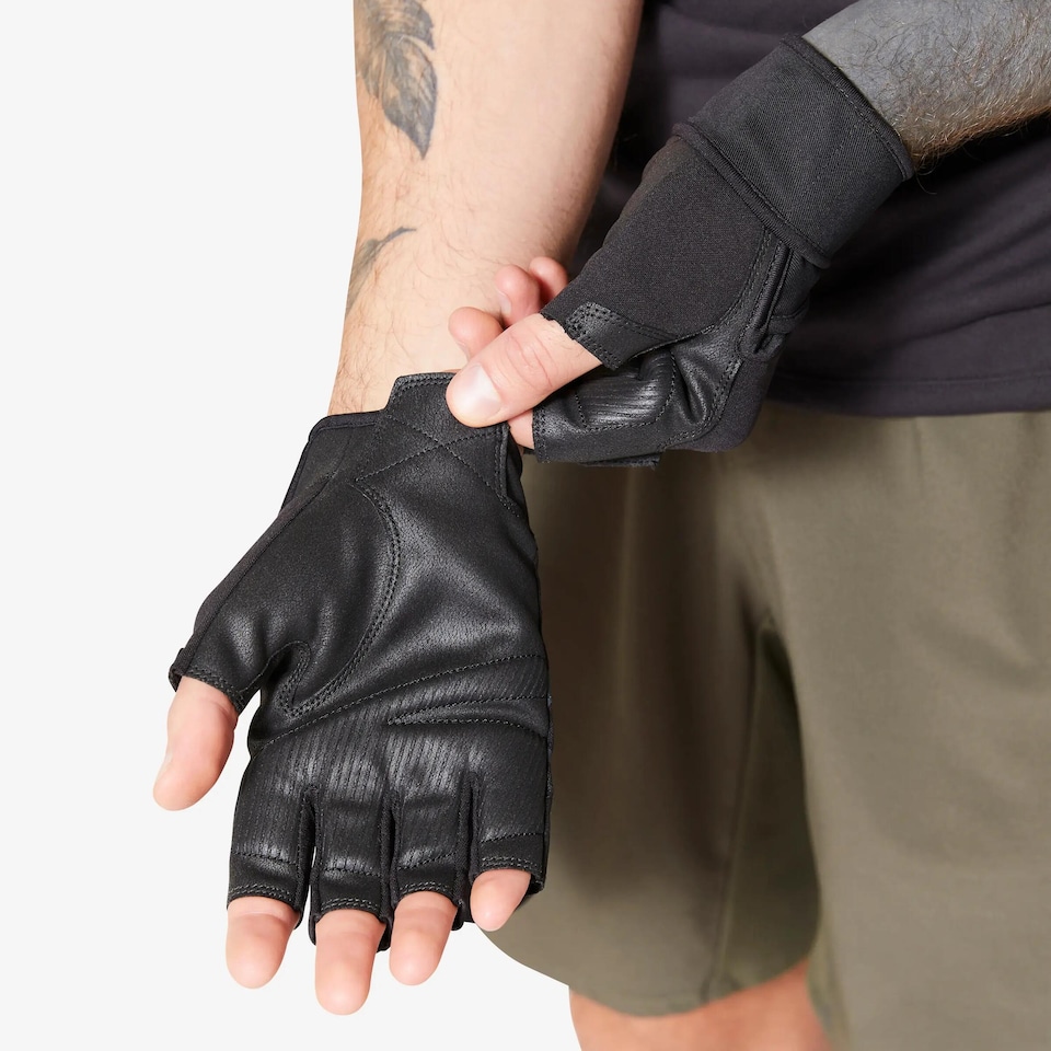 image 1 of Decathlon Weight Training Gloves Wrist Support and Grip