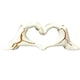 image 1 of Hands Love Gesture Sculpture White & Gold Colour Life-Size 26cm/10'' Expression of Appreciation & LoveValentine's Day I appreciate you love you Wedding Present