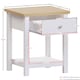 image 3 of Vida Designs Arlington 1 Drawer Side Table Shaker Sofa Bedside Table, White & Oak