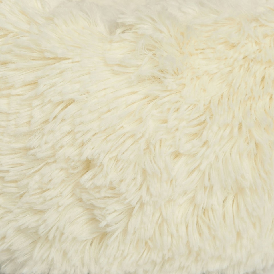 image 1 of OHS Fluffy Dome Pet Dog Cat Cave Nest Plush Bed, 45x45cm Cream | S