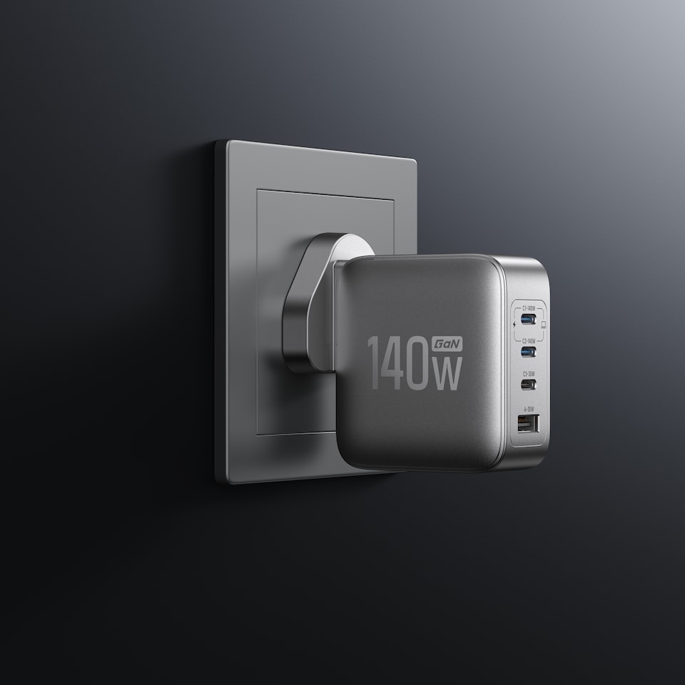 image 1 of EcoFlow 140W Rapid GaN Wall AC Charger