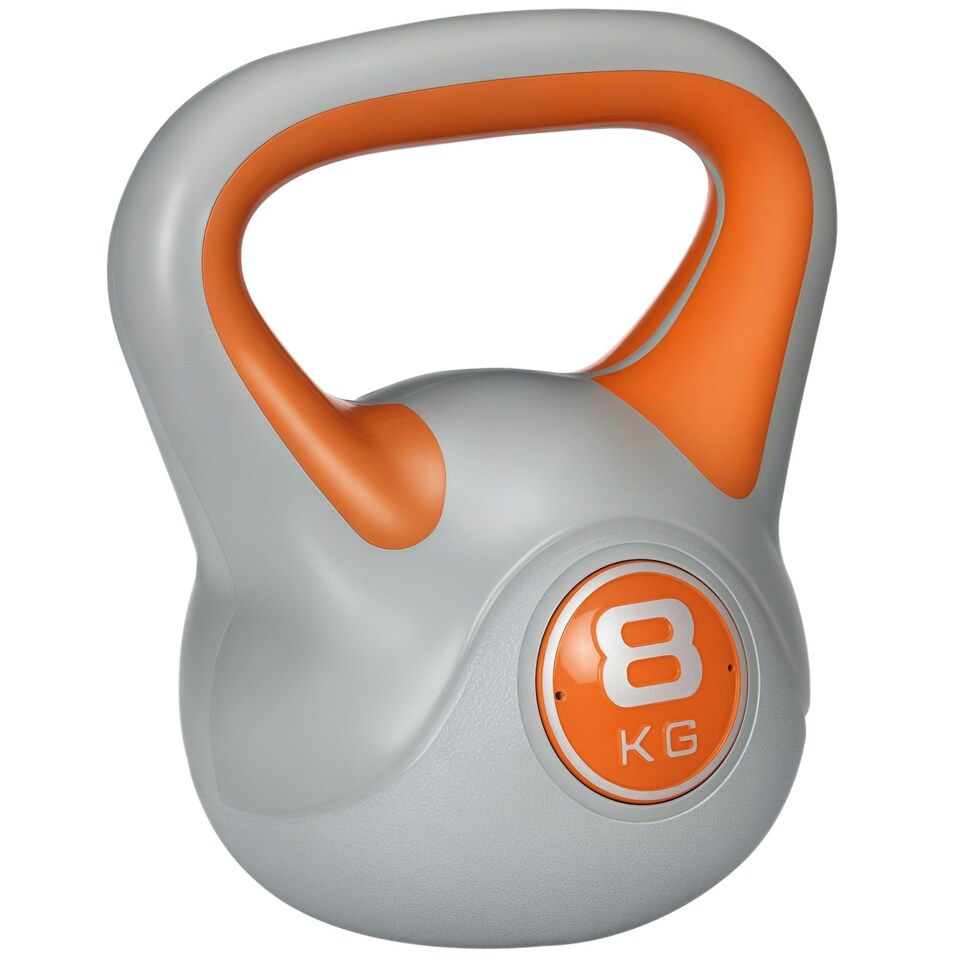 image 1 of SPORTNOW Kettle Bell with Handle for Home Gym | Orange | 8