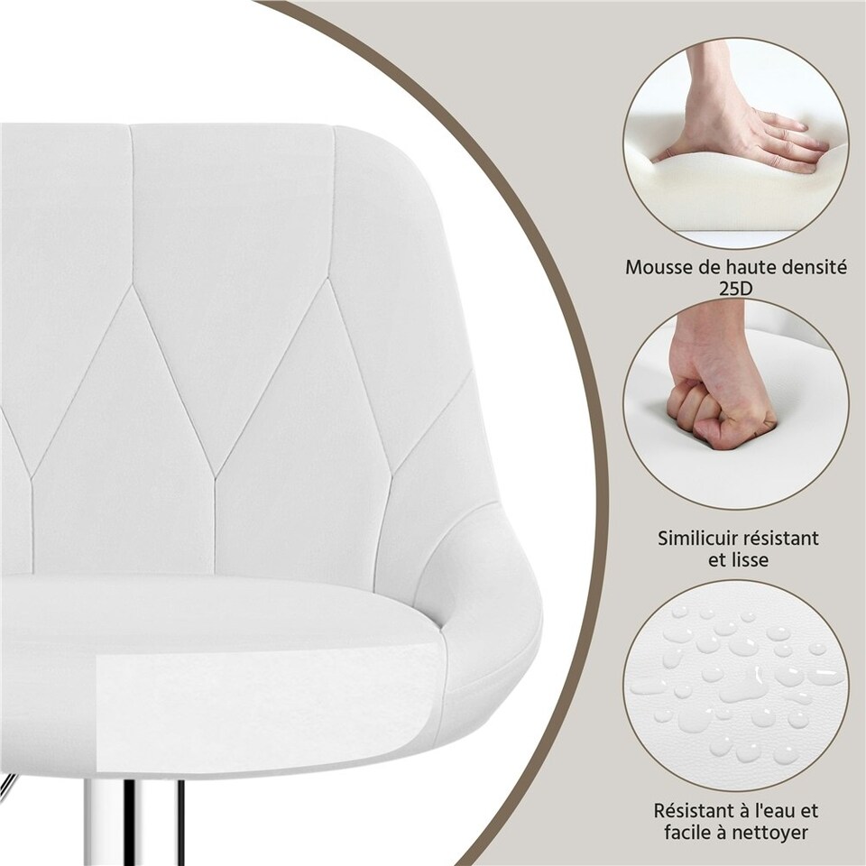 image 1 of Yaheetech  Set of 2 Faux Leather Swivel Bar Stools