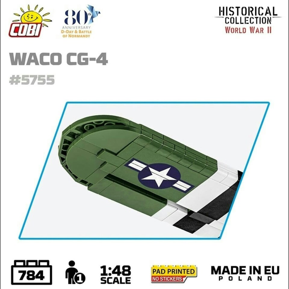 image 1 of Waco CG-4 brick glider model - COBI 5755- 784 bricks