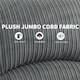 image 6 of Manual Reclining Sofa, Jumbo Cord Fabric Recliner 3 Seater Armchair - 3 Seater