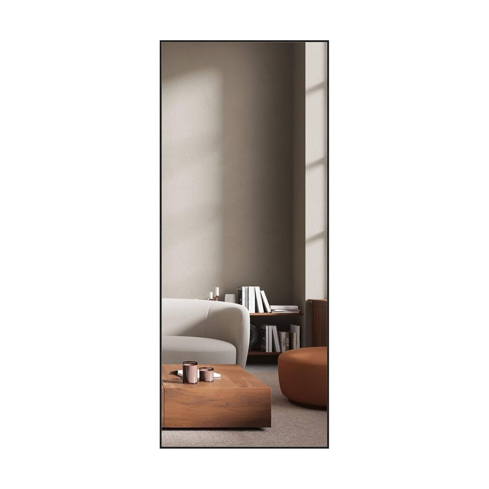 image 1 of Nielsen Alpha Aluminium Wall Mirror - Slim Minimalist Frame - Black - 70cm x 170cm