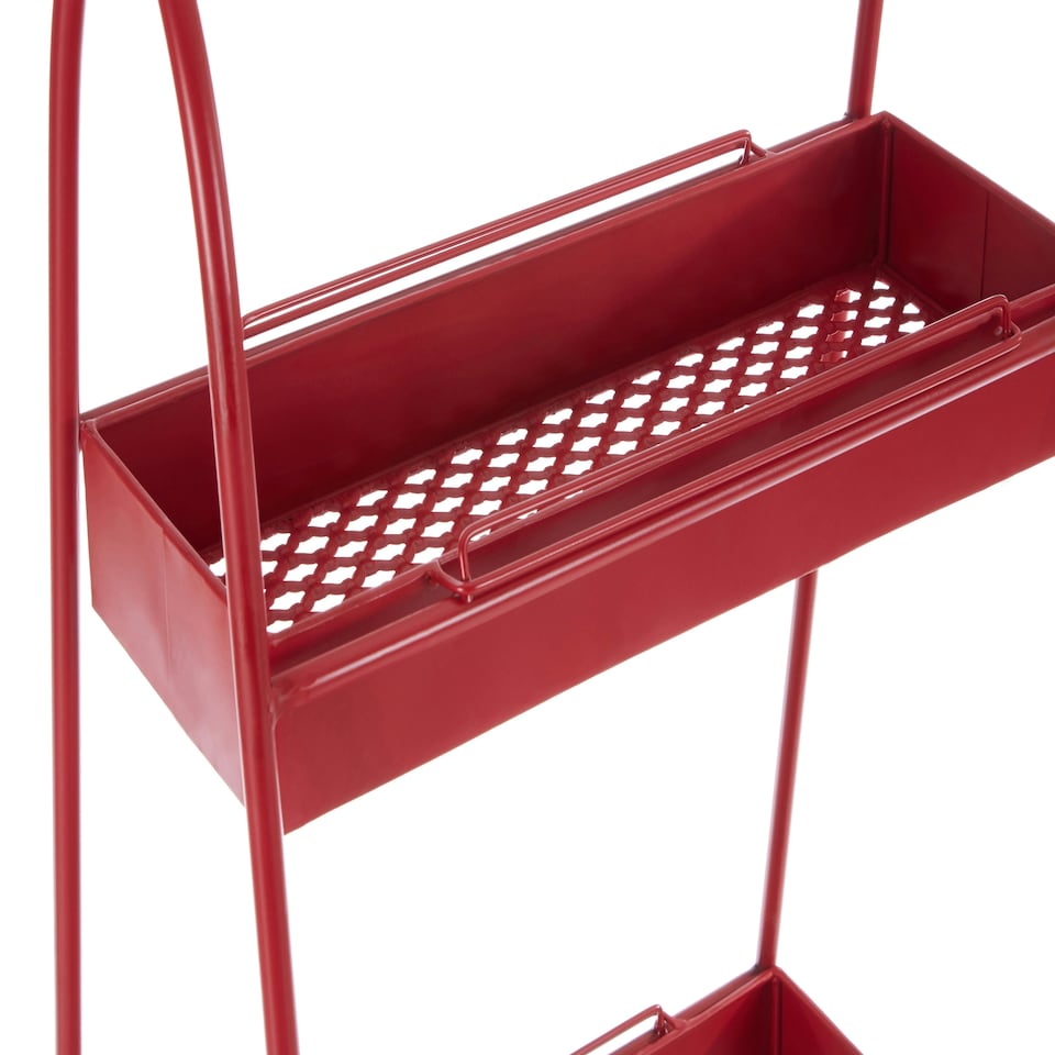 image 1 of Lexa Red Metal Storage Rack Red