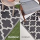 image 5 of Homescapes Outdoor Rug Runner Luxury Waterproof Reversible Recycled, Nola Geometric | Black | Black and White