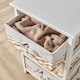 image 2 of Wooden Storage Unit 3 Drawer Wicker Basket Chest Organiser White Fully Assembled