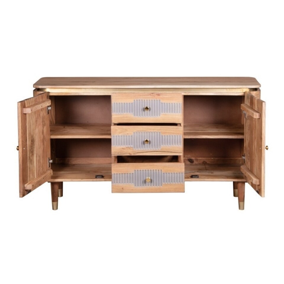 image 1 of Wilton 2 Doors 3 Drawers Sideboard - Acacia Wood - L40 x W140 x H80 cm Brown