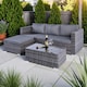 image 6 of Dunham Grey 4 Seat Rattan Sofa Set with Coffee Table
