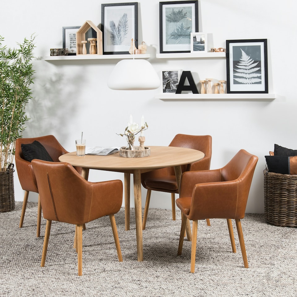 image 1 of Nagano Round Dining Table in Oak