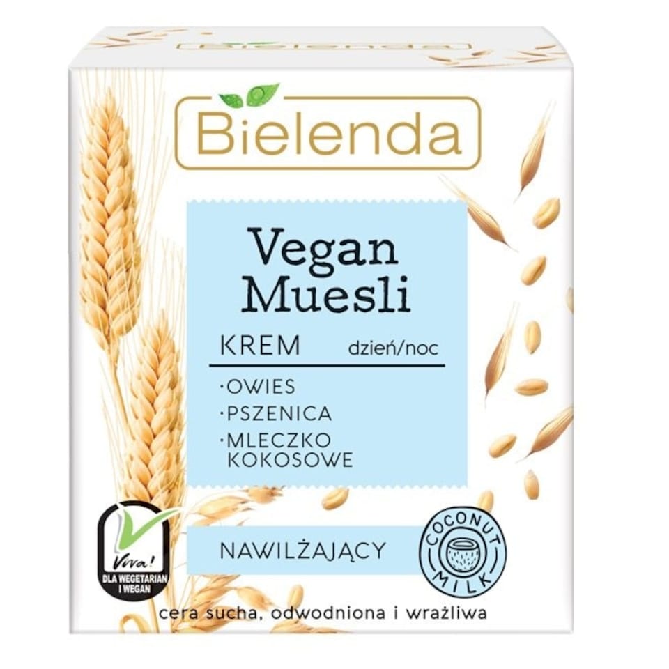 image 1 of Bielenda Vegan Muesli Moisturising Cream Oats Wheat and Coconut Milk 50ml