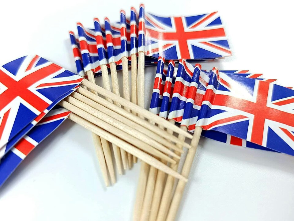 image 1 of 50 Union Jack Flag Cocktail Sticks | Multi