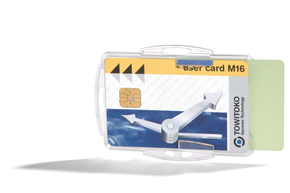image 1 of Durable DUO 2 Card Security Pass ID Badge Holders for Lanyards | 10 Pack | Clear