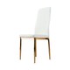 image 1 of Furniturebox 4x Milan White Gold Hatched Faux Leather Dining Chairs