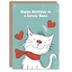 image 1 of Nana Happy Happy White Cat Scarf Drawing Love Hearts Her Birthday Card