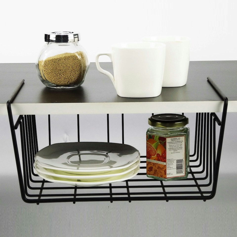 image 1 of Buckingham High End Under Shelf Storage Basket Organising Rack 29 cm - Black