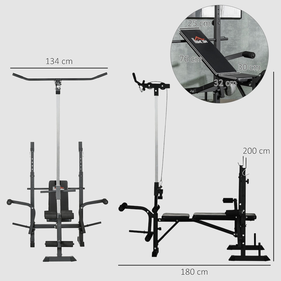 image 1 of HOMCOM Adjustable Weight Bench Multifunction Full Body Workout Bench