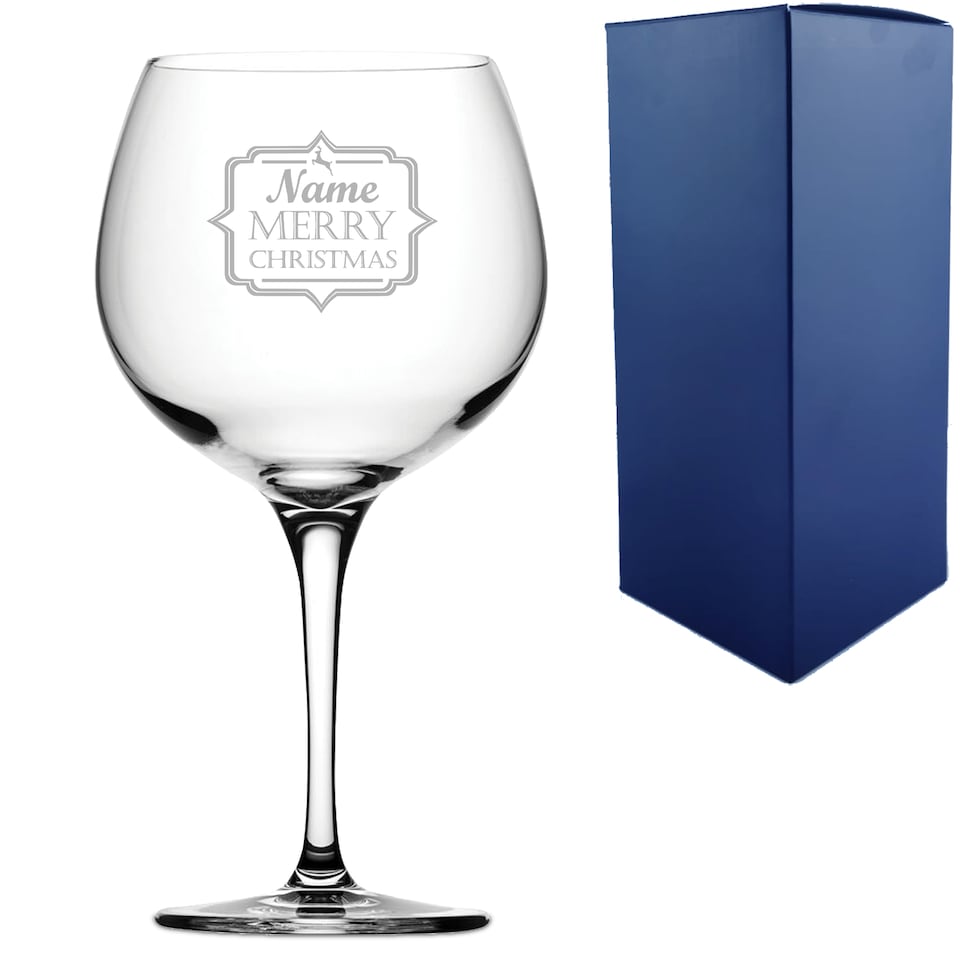 image 1 of Personalised Merry Christmas Engraved Juniper Cocktail Glass