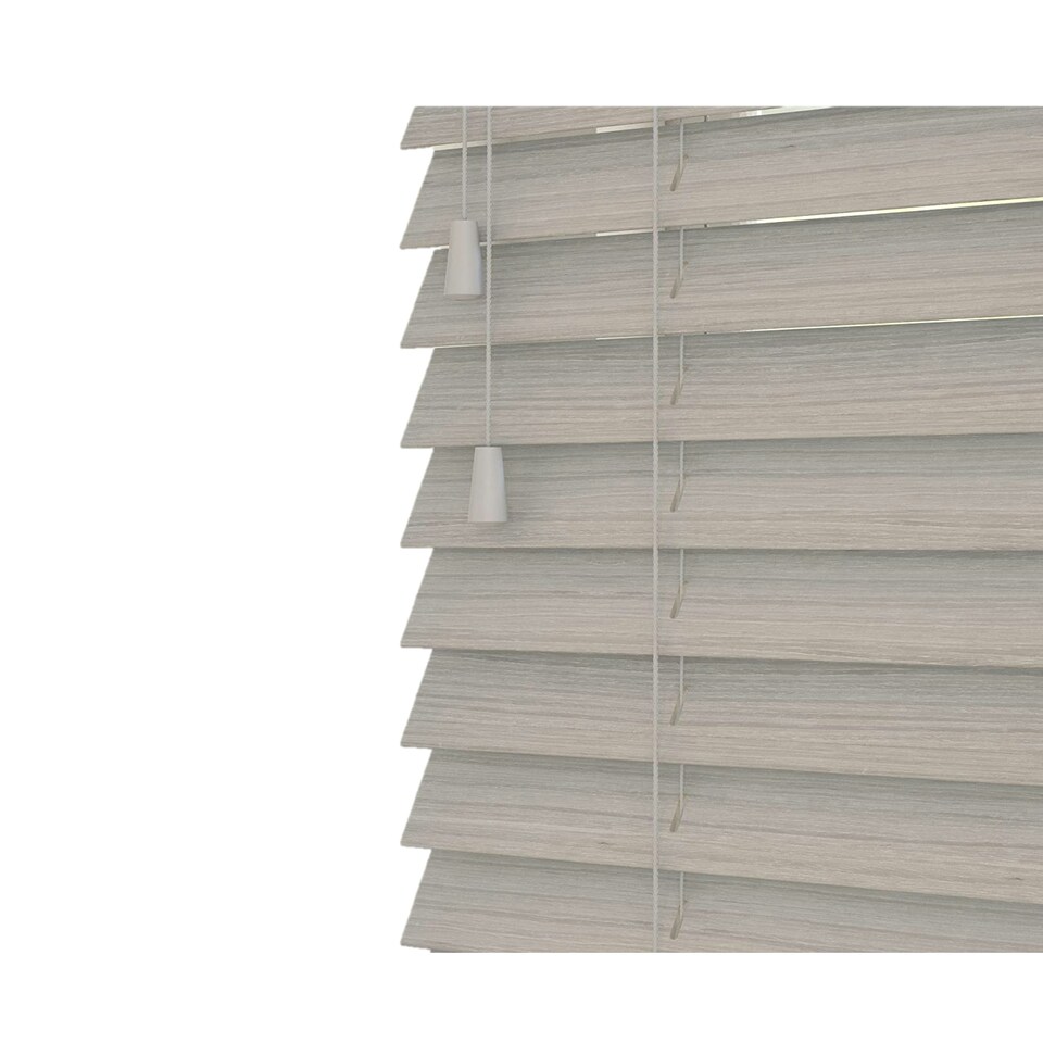 image 1 of 165cm River Oak Wooden Venetian Blinds With Strings (130cm drop) | Brown | Brown