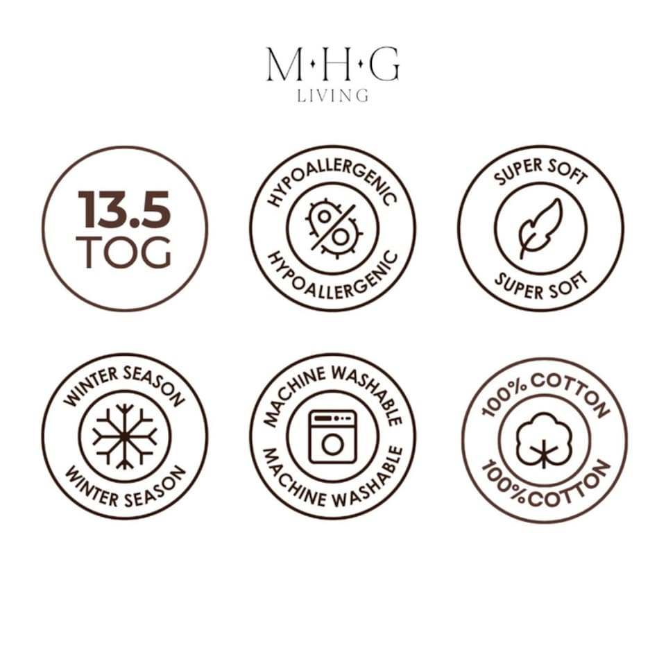 image 1 of MHG Living 100% Cotton 13.5 Tog Winter Duvet-Double