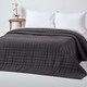 image 1 of Homescapes Cotton Quilted Reversible Bedspread Black and Grey - 230 x 250 cm Black