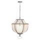 image 1 of Interiors by Premier White Grey Wooden Bead Chandelier, Rustic Boho Hanging Light Fixture, Handmade Basket Drop Pendant Grey