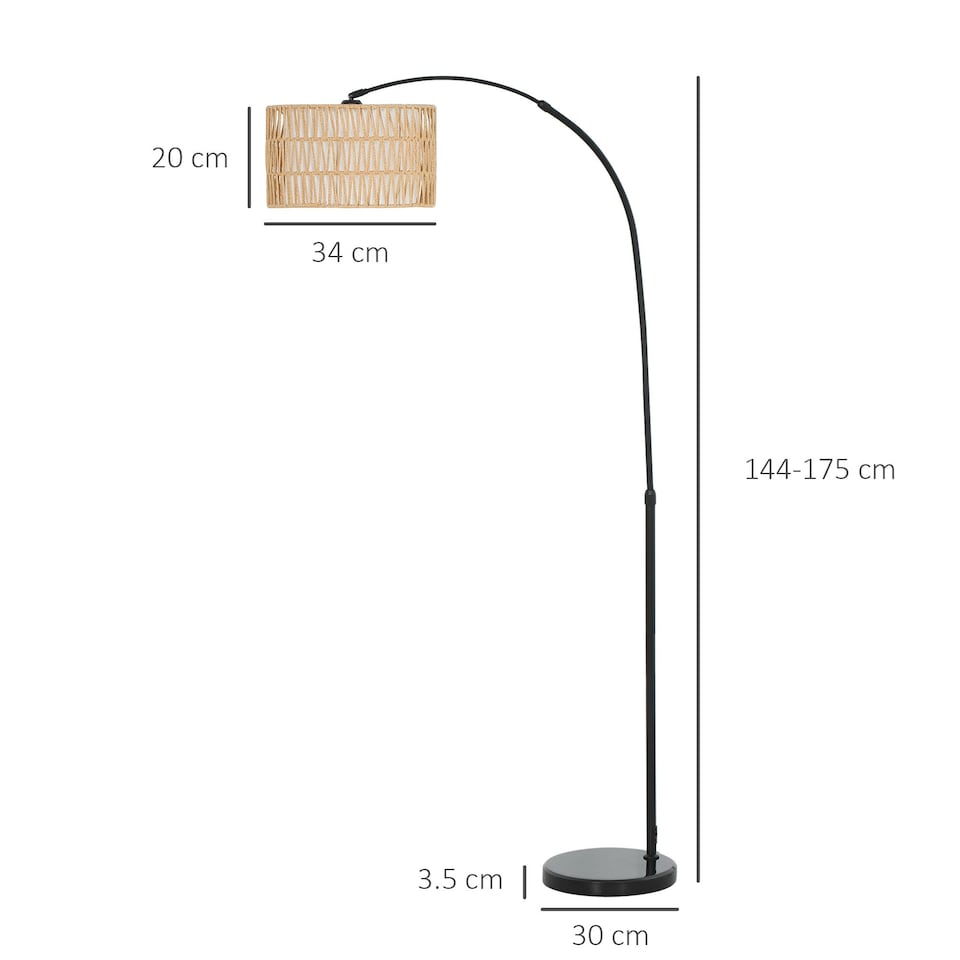 image 1 of HOMCOM Standing Lamp for Living Room, Floor Lamp with Foot Switch, Black