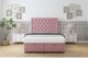 image 1 of Sloomy Montana Pink Plush Ottoman Bed Base With 54" Floor Standing Headboard 5' King | Pink | Pink | King | 1