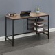image 2 of Sunjoy Studio Space Desk Black | wood grain