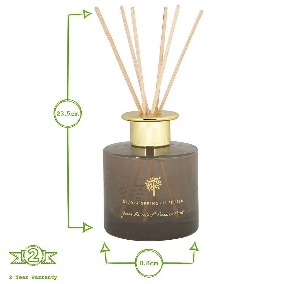 image 1 of Nicola Spring Scented Candle & Reed Diffuser Set - 130g - Green Pomelo & Passion Fruit