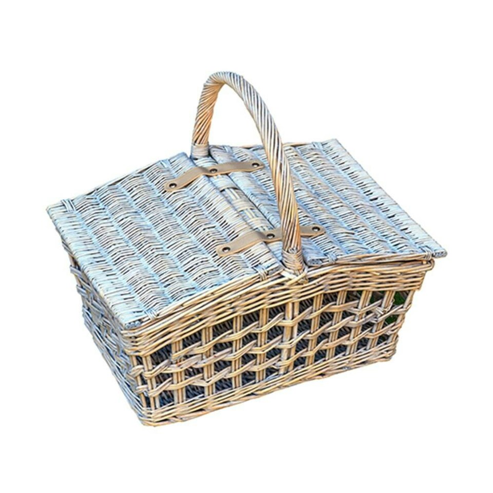 Wicker Provence Open Weave Empty Picnic Basket White | White | One Size