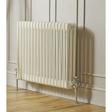 600mm (H) x 1010mm (W) - White Horizontal Radiator (New Yorker Classic) - 2 Columns - (0.6m x 1.10m) - Depth 66mm