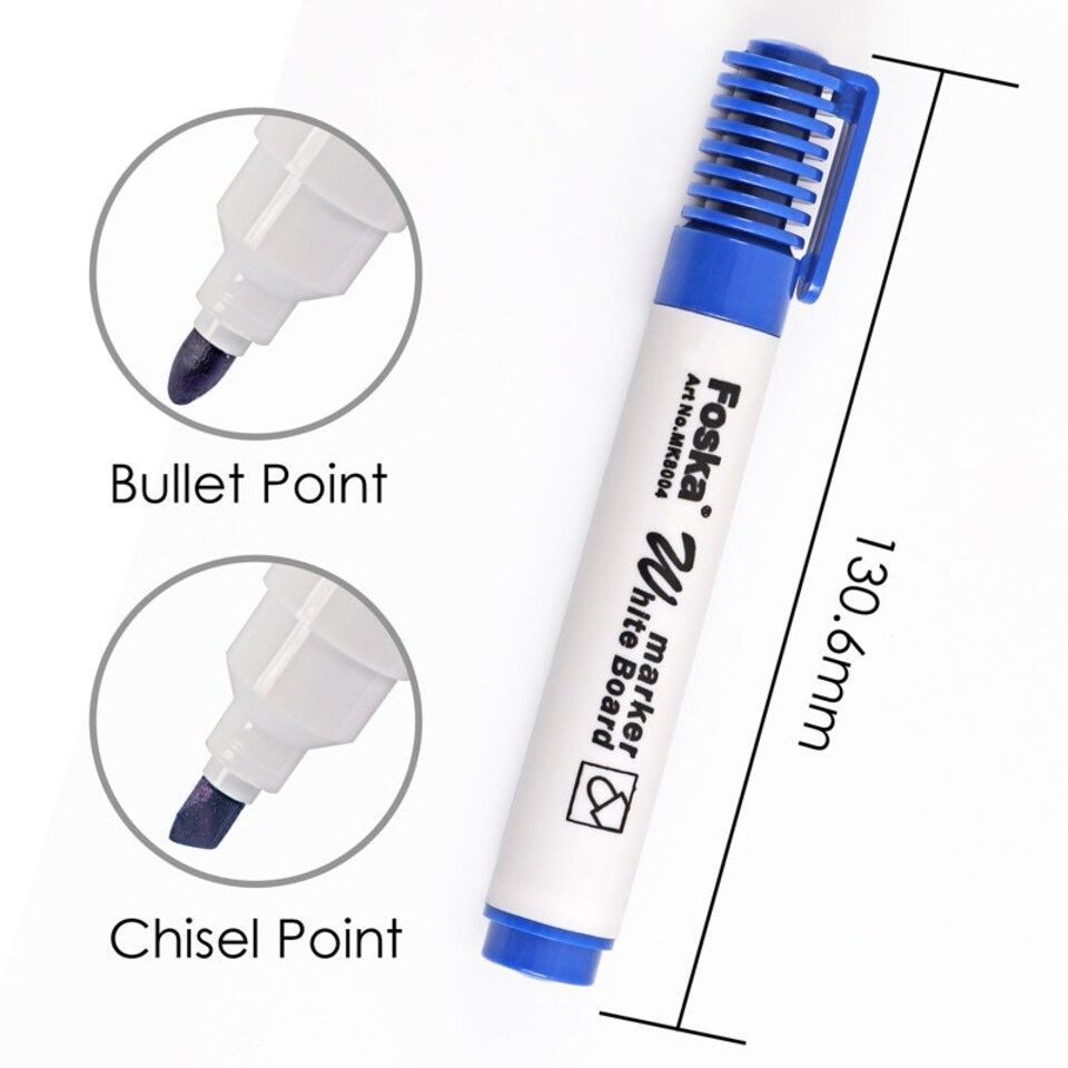 image 1 of Pack of 12 Blue Whiteboard Marker Pens - Bullet Point
