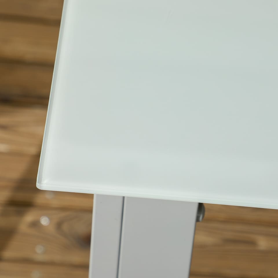 image 1 of Outsunny 7 Piece Garden Dining Set, Outdoor Table and 6 Folding and Reclining Chairs, Aluminium Frame, Tempered Glass Top Table, Texteline Seats, Grey