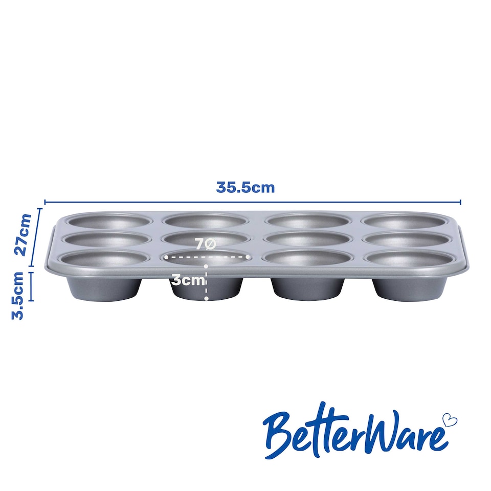 image 1 of BetterWare Essentials 12 Cup Non-Stick Muffin Tin
