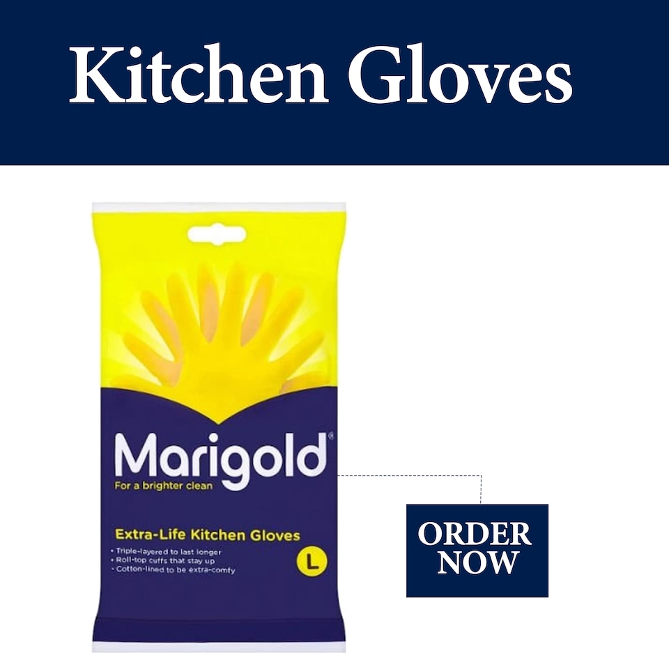 image 1 of Marigold Kitchen Gloves Large Reusable Cleaning Gloves 1 Pair Pack of 3