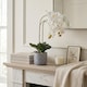 image 2 of Homescapes Artificial White Orchid in Blue Ceramic Pot