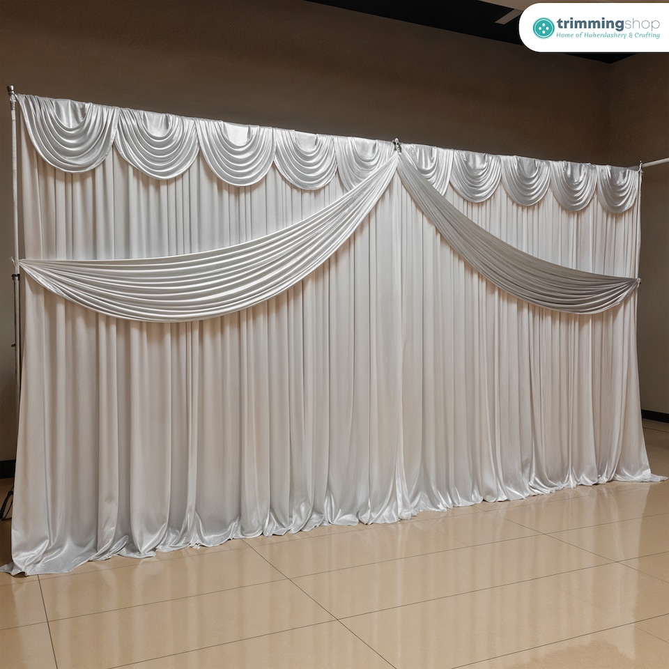 image 1 of 3M Ice Silk Wedding Drapery, Detachable Backdrop Curtain - 1pc