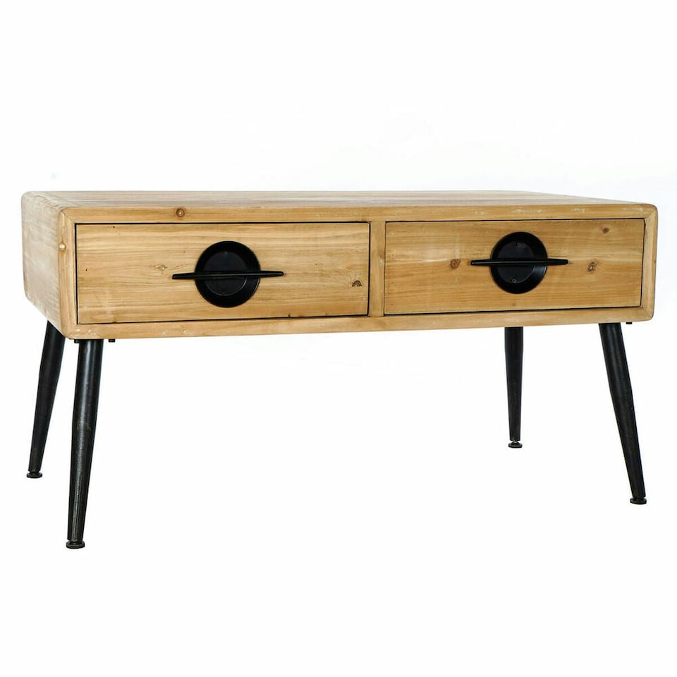 image 1 of Side table DKD Home Decor Brown Black Metal Fir 100 x 50 x 52,5 cm N/A