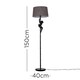 image 5 of ValueLights George Monkey Modern Black Floor Lamp Grey Shade | Grey
