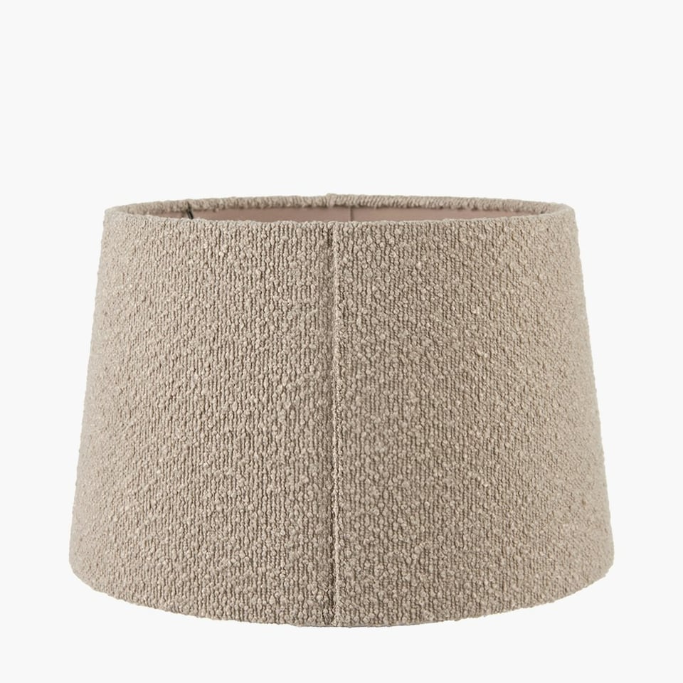 image 1 of 30cm Taupe Boucle Tapered Lampshade Cream