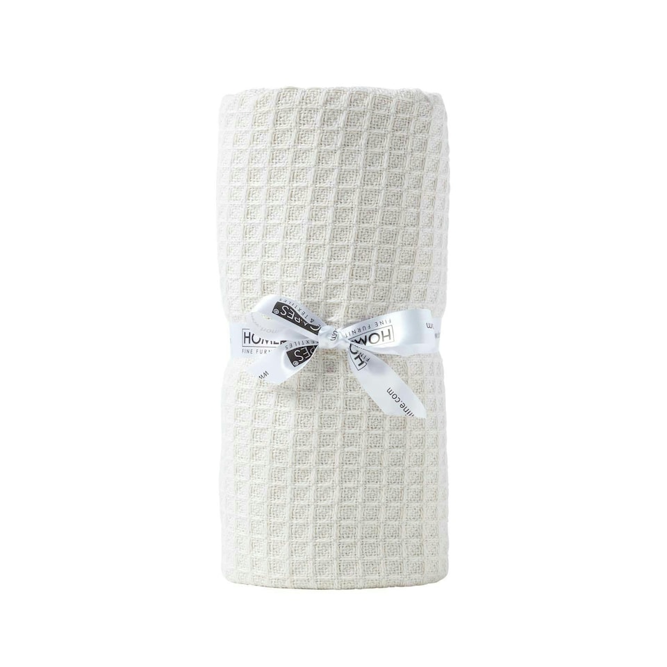 image 1 of Homescapes Organic Cotton Waffle Baby Blanket Natural - 90 x 112 cm